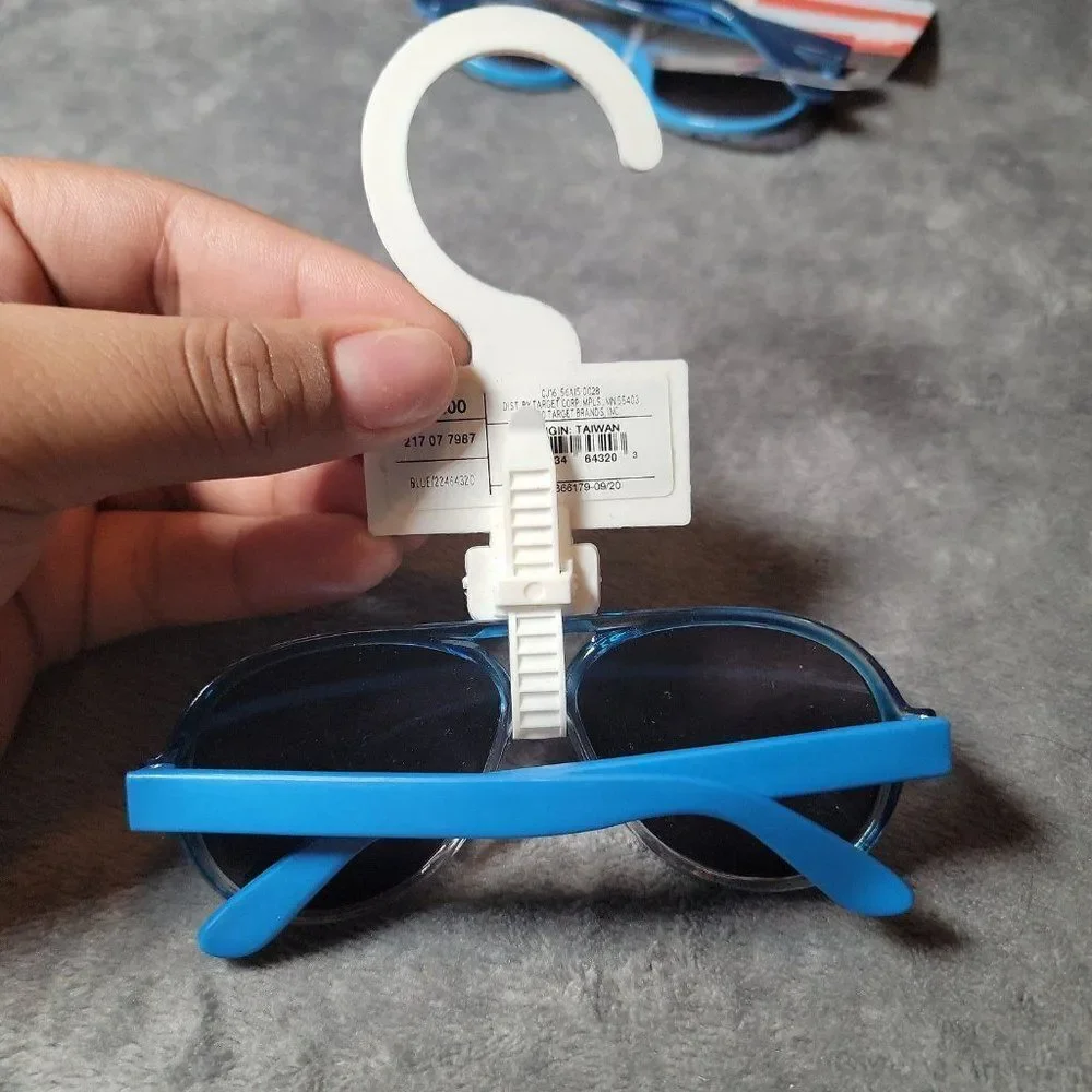 Cat & Jack Kids Black Blue Geometric 100% UV Protection Square Sunglasses Set